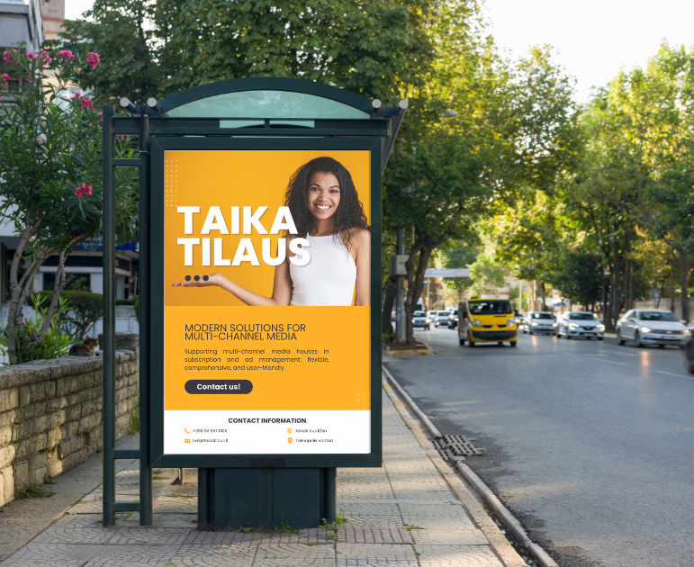 TaikaTilaus billboard next to a street