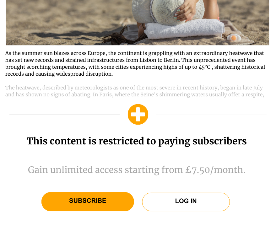 An article that's been blocked by a paywall