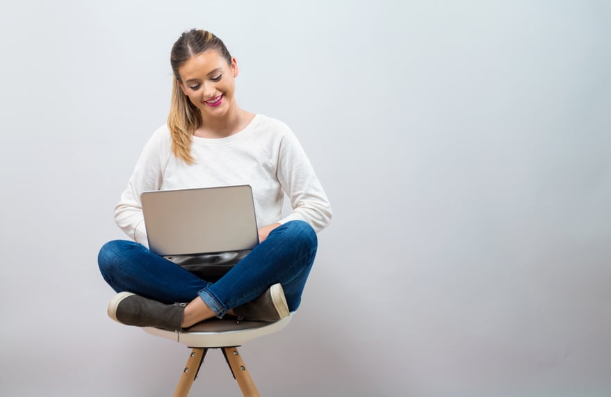 Young woman using a laptop