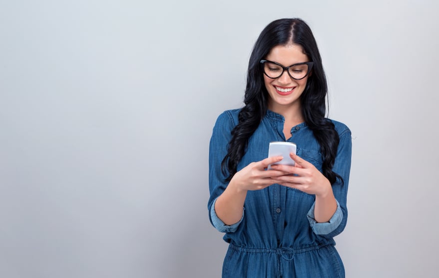 A woman using a cellphone